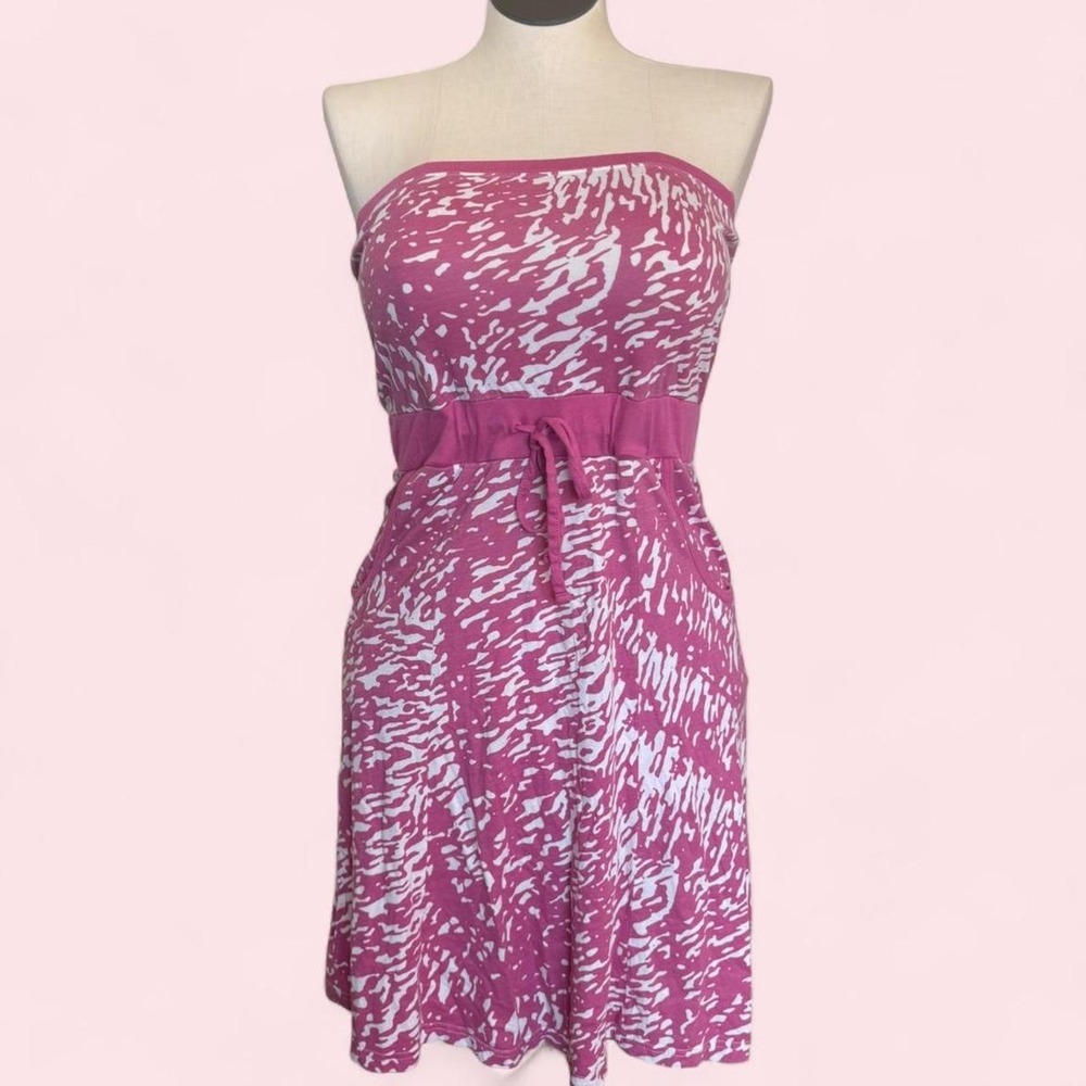 Roxy Y2K 2000s pink strapless midi dress